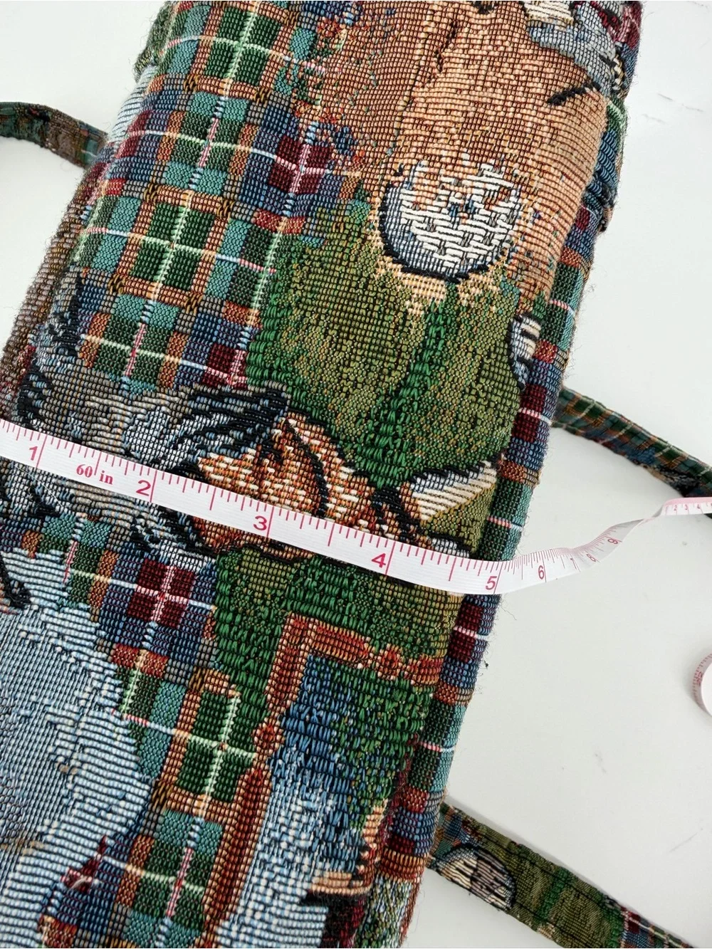 Vtg 90s Golf Tapestry Tote Bag Woven Country Club Shoulder Purse 15x11x4.5 Strap
